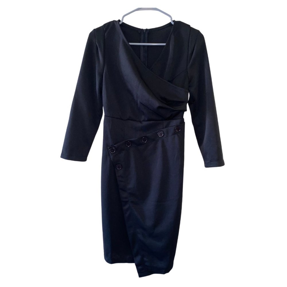 Asymmetrical Black button dress